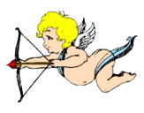 Desenho Cupido a voar pintado por rafinha