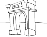Desenho Arco do triunfo pintado por eeee