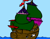 Desenho Barco pintado por lucas
