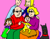 Desenho Família pintado por Eduarda Bittencourt