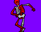 Desenho Esqueleto contente pintado por rafaela