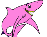 Desenho Tiburão alegre pintado por eliane