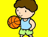 Desenho Jogador de basquete pintado por Isabela