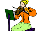 Desenho Dama violinista pintado por iris