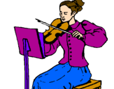 Desenho Dama violinista pintado por FELIZ