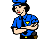 Desenho Mulher polícia pintado por max