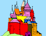Desenho Castelo medieval pintado por clara