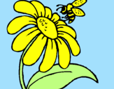 Desenho Margarida com abelha pintado por WANESSA