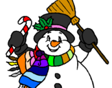 Desenho Boneco de neve com cachecol pintado por *gabrielle miranda lima*