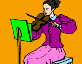 Desenho Dama violinista pintado por marileni