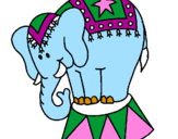 Desenho Elefante a actuar pintado por herika