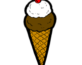 Desenho Cone de gelado pintado por bombom