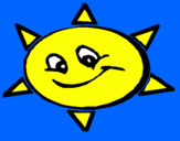Desenho Sol sorridente pintado por rafa