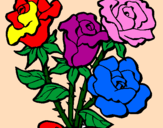 Desenho Ramo de rosas pintado por ana flavia