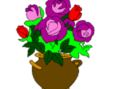 Desenho Jarro de flores pintado por leticia silva jeronimo
