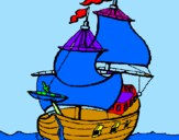 Desenho Barco pintado por camila