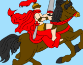 Desenho Cavaleiro a cavalo pintado por andre