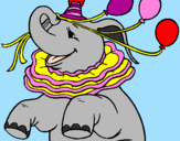 Desenho Elefante com 3 balões pintado por julia arielly bueno