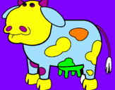 Desenho Vaca pensativa pintado por vaca mu