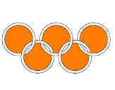 Desenho Argolas dos jogos olimpícos pintado por BRUNA