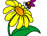 Desenho Margarida com abelha pintado por viado do natal