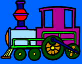 Desenho Comboio pintado por Ana Felícia