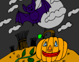 Desenho Paisagem Halloween pintado por karoliny lara