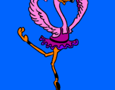 Desenho Avestruz em ballet pintado por Patricia