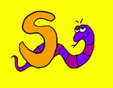 Desenho Serpente pintado por s