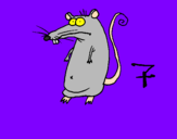 Desenho Rato pintado por JP