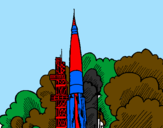 Desenho Lançamento foguete pintado por dsvi