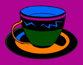 Desenho Taça de café pintado por leticia