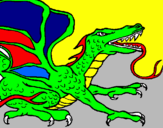 Desenho Dragão réptil pintado por gabriel vidal