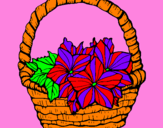 Desenho Cesta de flores 2 pintado por thays de lima.