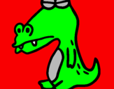 Desenho Crocodilo com os olhos fechados pintado por Jeff Hardy