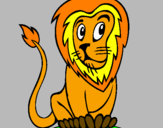 Desenho Leão pintado por eliana c s l