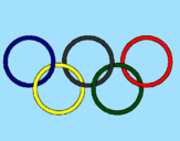 Desenho Argolas dos jogos olimpícos pintado por MARIA