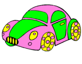 Desenho Carro de brinquedo pintado por tartaruguinha rosa
