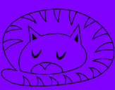 Desenho Gato a dormir pintado por BRUNA