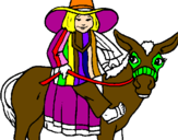 Desenho Índio montado no burro pintado por julia arielly bueno