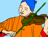 Desenho Violinista pintado por ernany