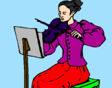 Desenho Dama violinista pintado por wanessa