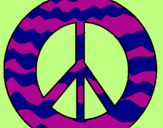 Desenho Símbolo da paz pintado por Barbara Rotatori