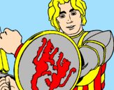 Desenho Cavaleiro com escudo de leão pintado por caeneves123