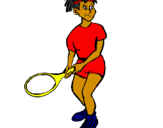 Desenho Rapariga tenista pintado por Cindy e Diego