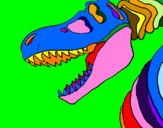 Desenho Esqueleto tiranossauro rex pintado por ana