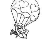 Desenho Cupido em pára-quedas pintado por danilo