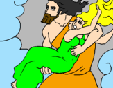 Desenho O rapto de Perséfone pintado por NATHÁLIA