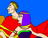 Desenho César e Cleopatra pintado por Magui