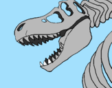Desenho Esqueleto tiranossauro rex pintado por Marcelo